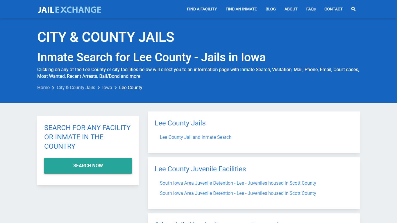 Inmate Search for Lee County | Jails in Iowa - Jail Exchange
